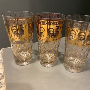 Vintage Porter Rooster Glasses (set of 3)
